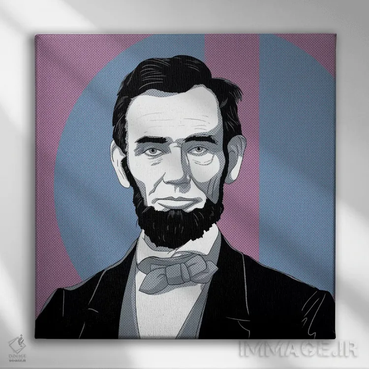 تابلو آب صادق ۲ (لقب آبراهام لینکلن) اثر فایو بای فایو کالکتیو - نمای روبهرو روی دیوار