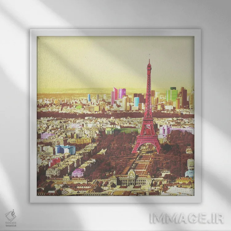 تابلو پاریس رنگی ۲ (فرانسه) اثر هنرمند ناشناس - نمای قابدار سفید