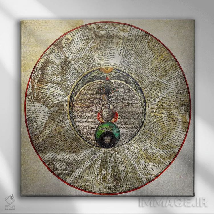 تابلو کیمیاگری شعاعی اثر فایو بای فایو کالکتیو - نمای روبهرو روی دیوار