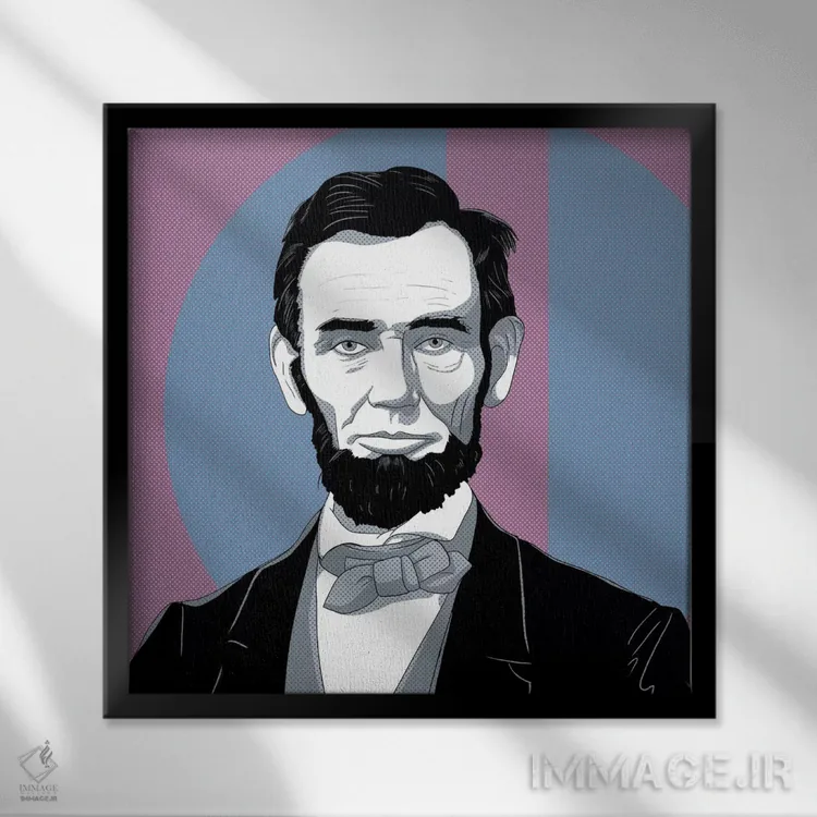 تابلو آب صادق ۲ (لقب آبراهام لینکلن) اثر فایو بای فایو کالکتیو - نمای قابدار مشکی