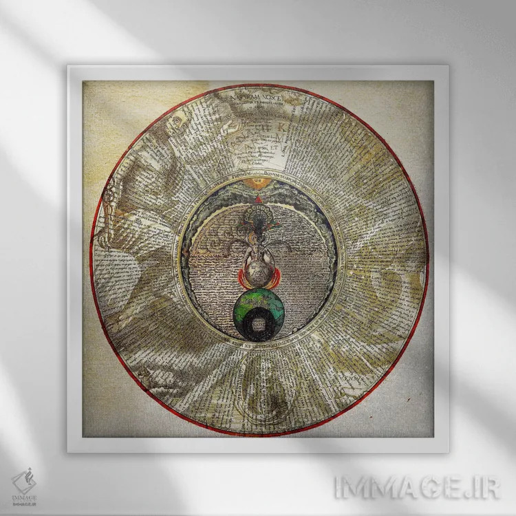 تابلو کیمیاگری شعاعی اثر فایو بای فایو کالکتیو - نمای قابدار سفید