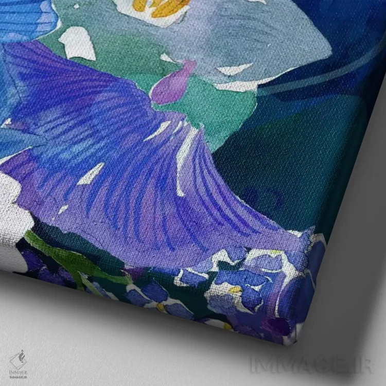 تابلو گلهای نیمهشب ۲ اثر فایو بای فایو کالکتیو - نمای نزدیک بافت بوم