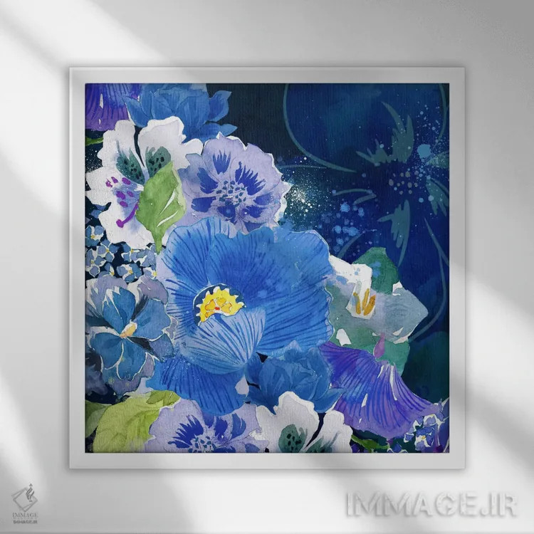 تابلو گلهای نیمهشب ۲ اثر فایو بای فایو کالکتیو - نمای قابدار سفید