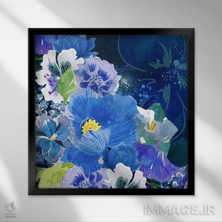 تابلو گلهای نیمهشب ۲ اثر فایو بای فایو کالکتیو - نمای قابدار مشکی
