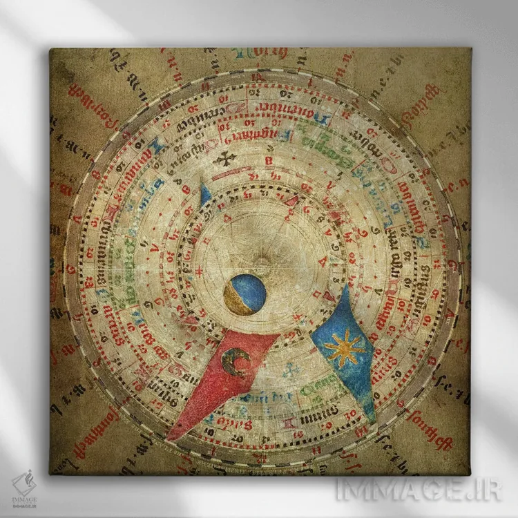 تابلو قطبنمای کیمیاگری اثر فایو بای فایو کالکتیو - نمای روبهرو روی دیوار