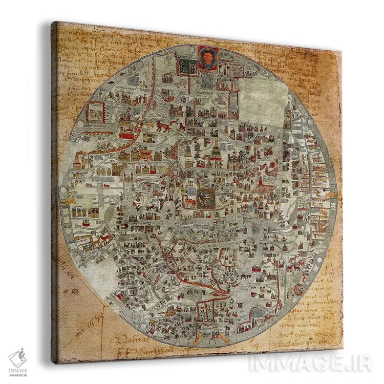 تابلو نقشه عتیقه شماره ۶ اثر فایو بای فایو کالکتیو - نمای پرسپکتیو محصول