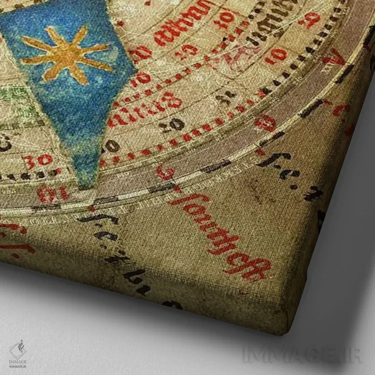 تابلو قطبنمای کیمیاگری اثر فایو بای فایو کالکتیو - نمای نزدیک بافت بوم