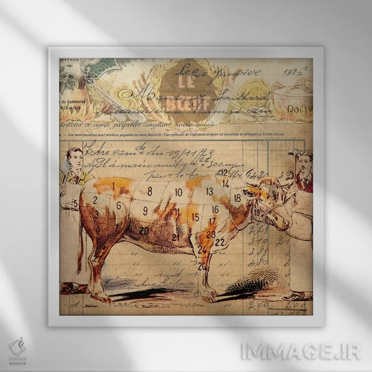 تابلو گاوی ۲ (فرانسوی) اثر فایو بای فایو کالکتیو - نمای قابدار سفید