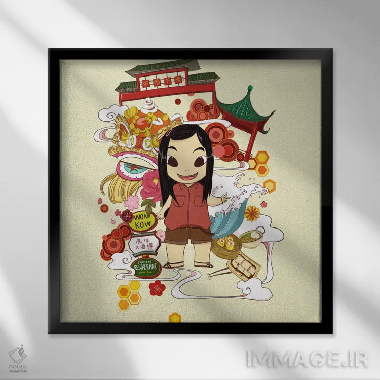 تابلو محله چینیها اثر فایو بای فایو کالکتیو - نمای قابدار مشکی