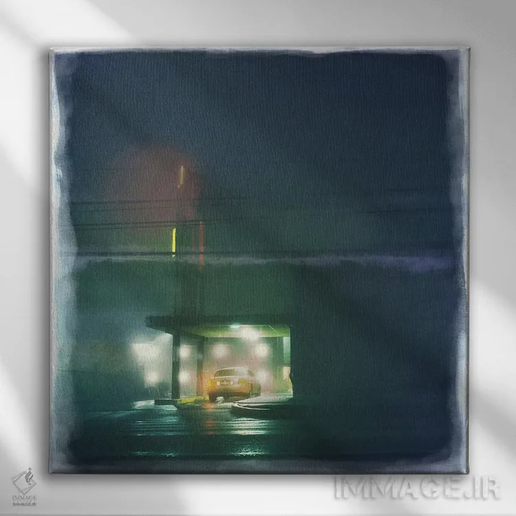 تابلو ایست شبانه دیرهنگام اثر فایو بای فایو کالکتیو - نمای روبهرو روی دیوار