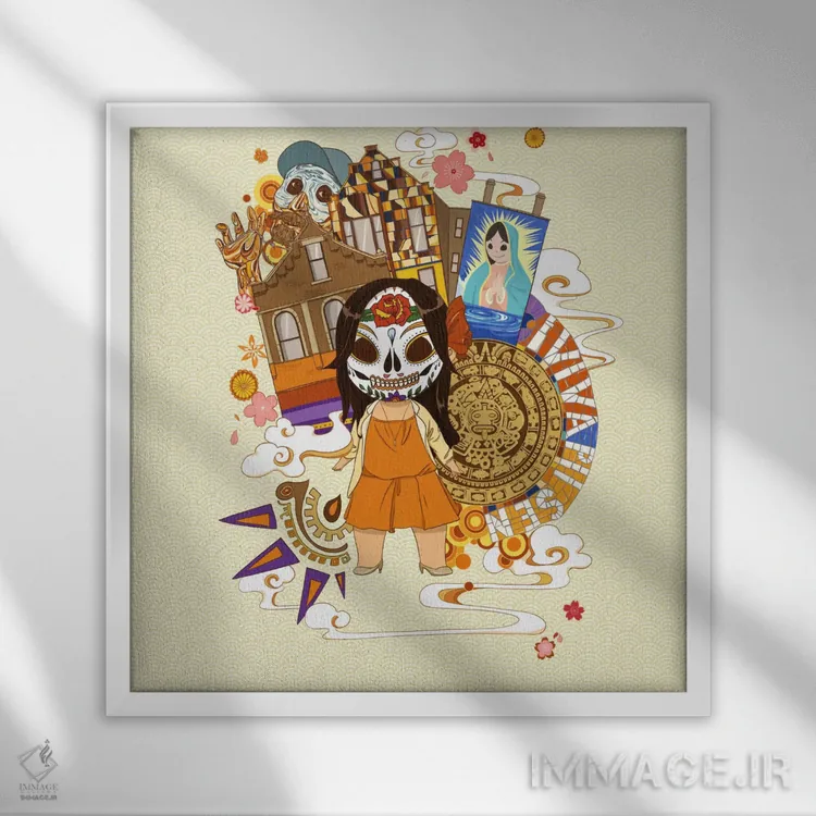 تابلو محله پلزن (شیکاگو) اثر فایو بای فایو کالکتیو - نمای قابدار سفید