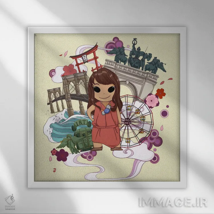 تابلو بروکلین، نیویورک اثر فایو بای فایو کالکتیو - نمای قابدار سفید