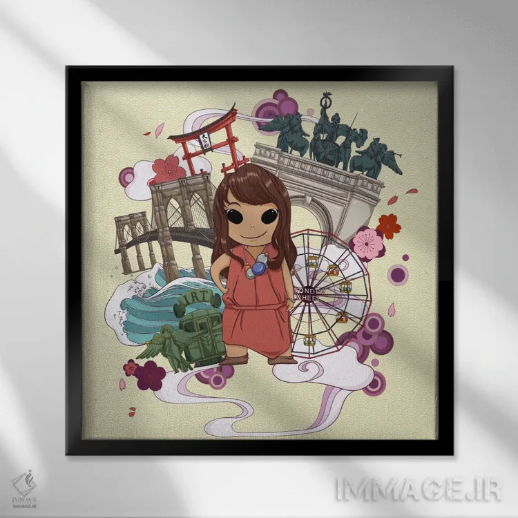 تابلو بروکلین، نیویورک اثر فایو بای فایو کالکتیو - نمای قابدار مشکی