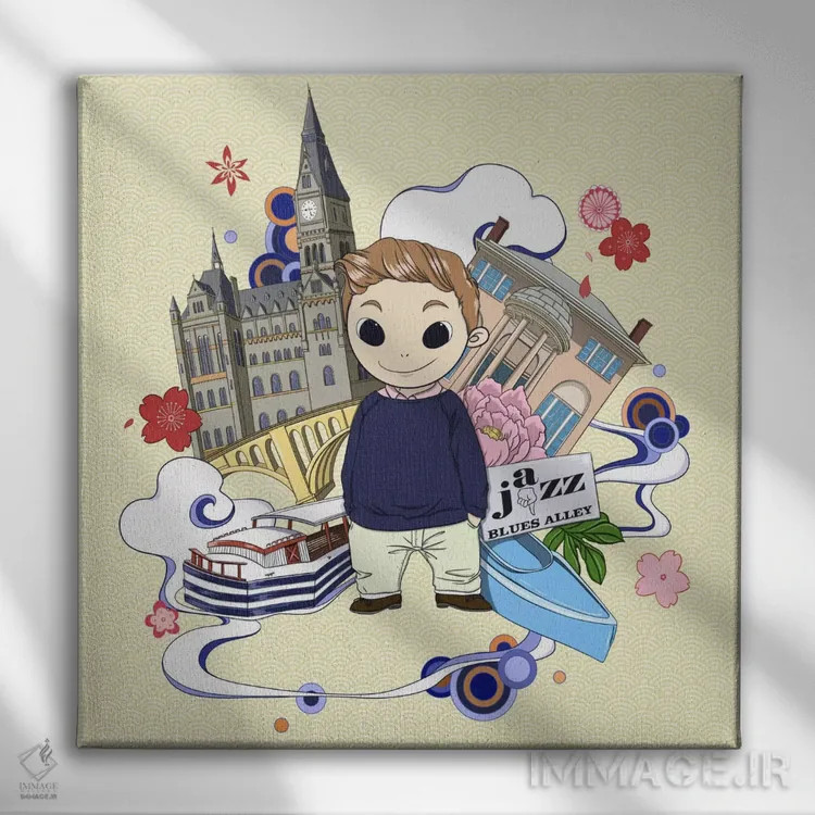 تابلو جورجتاون (محله یا شهر) اثر فایو بای فایو کالکتیو - نمای روبهرو روی دیوار