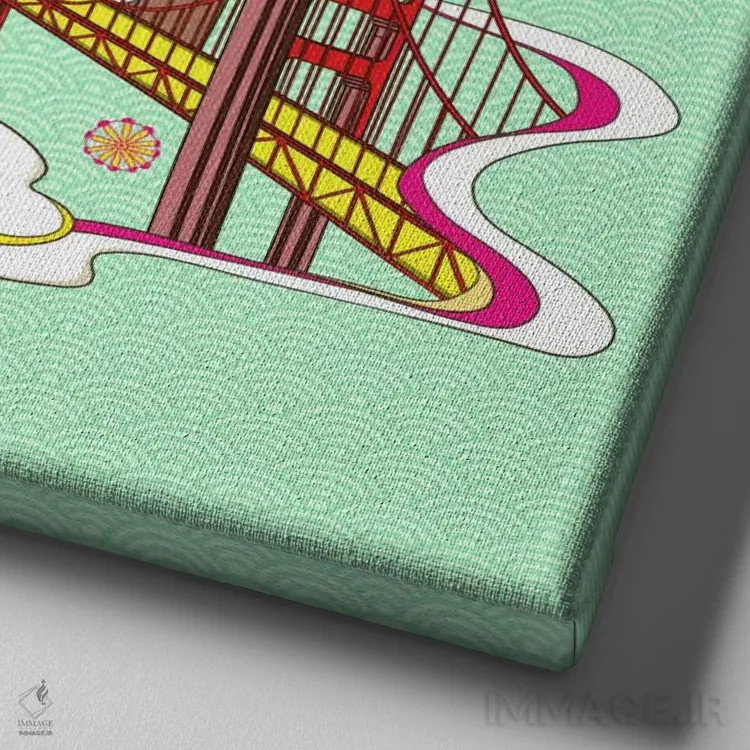 تابلو کاسترو نئونی اثر فایو بای فایو کالکتیو - نمای نزدیک بافت بوم