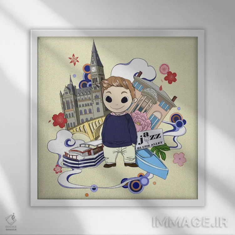 تابلو جورجتاون (محله یا شهر) اثر فایو بای فایو کالکتیو - نمای قابدار سفید