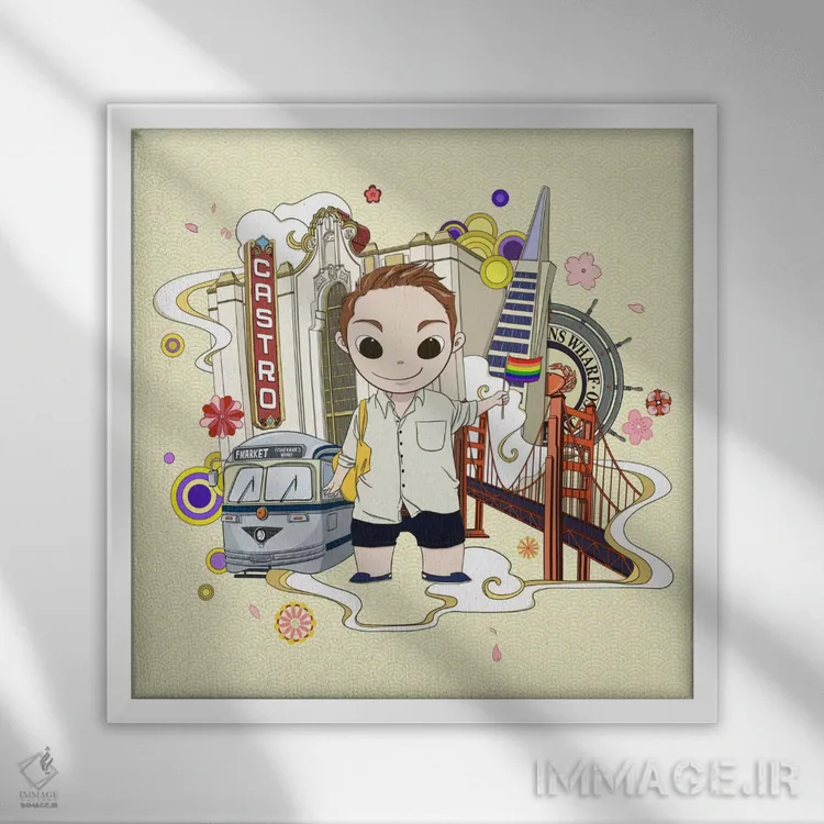 تابلو کاسترو (محله یا نام خانوادگی) اثر فایو بای فایو کالکتیو - نمای قابدار سفید