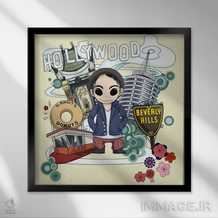 تابلو لس آنجلس اثر فایو بای فایو کالکتیو - نمای قابدار مشکی