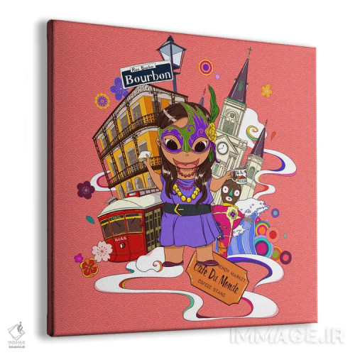 تابلو نیواورلئان با رنگهای نئونی اثر فایو بای فایو کالکتیو - نمای پرسپکتیو محصول