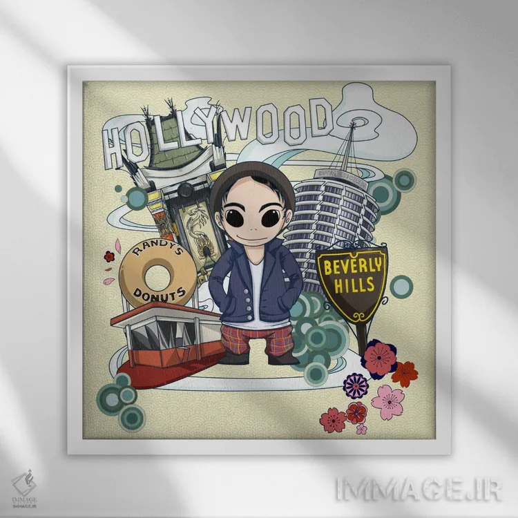 تابلو لس آنجلس اثر فایو بای فایو کالکتیو - نمای قابدار سفید