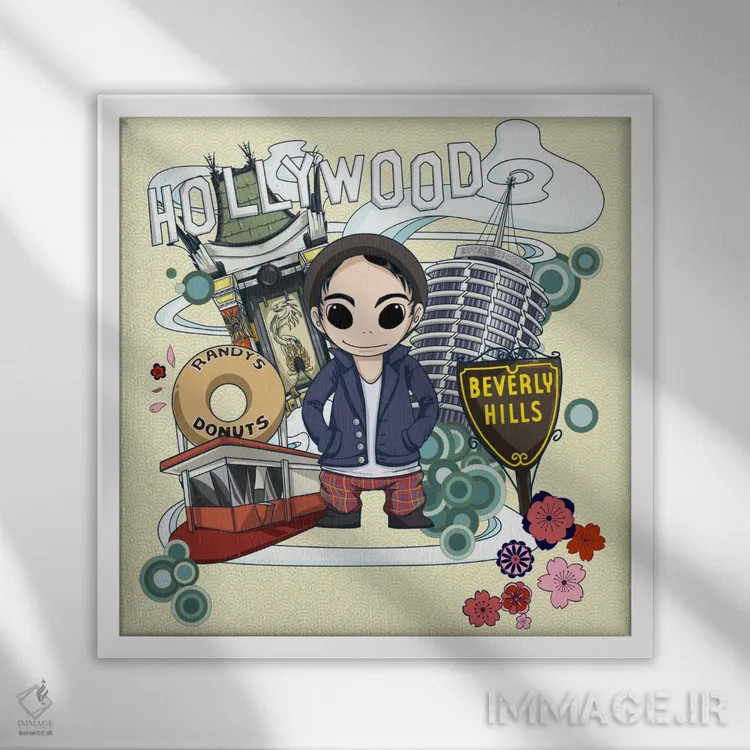 تابلو لس آنجلس اثر فایو بای فایو کالکتیو - نمای قابدار سفید