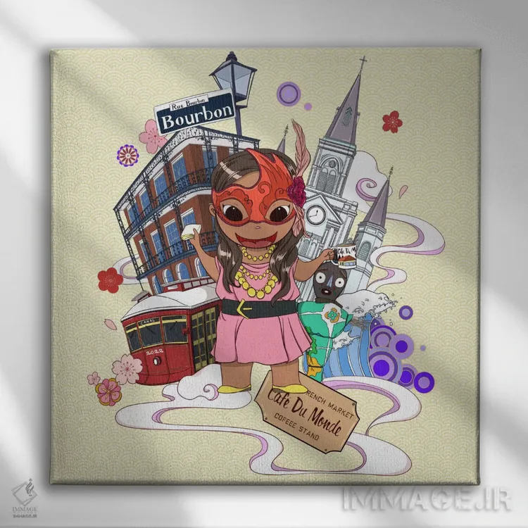 تابلو نیواورلئان اثر فایو بای فایو کالکتیو - نمای روبهرو روی دیوار