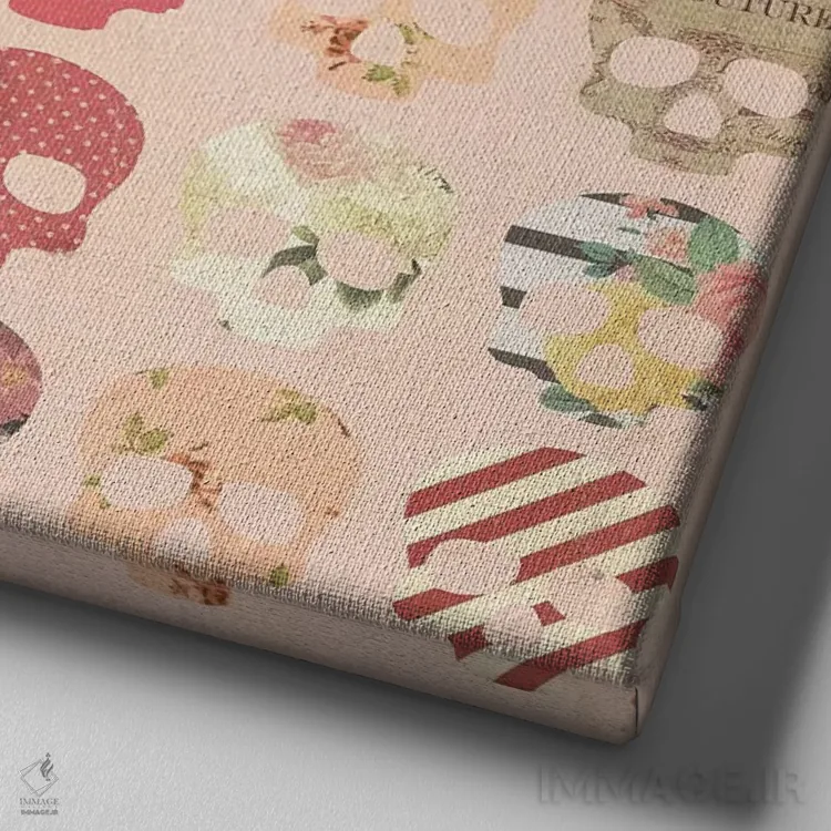 تابلو پایان روی صورتی اثر ایمناتاکروک (هنرمند دیجیتال) - نمای نزدیک بافت بوم