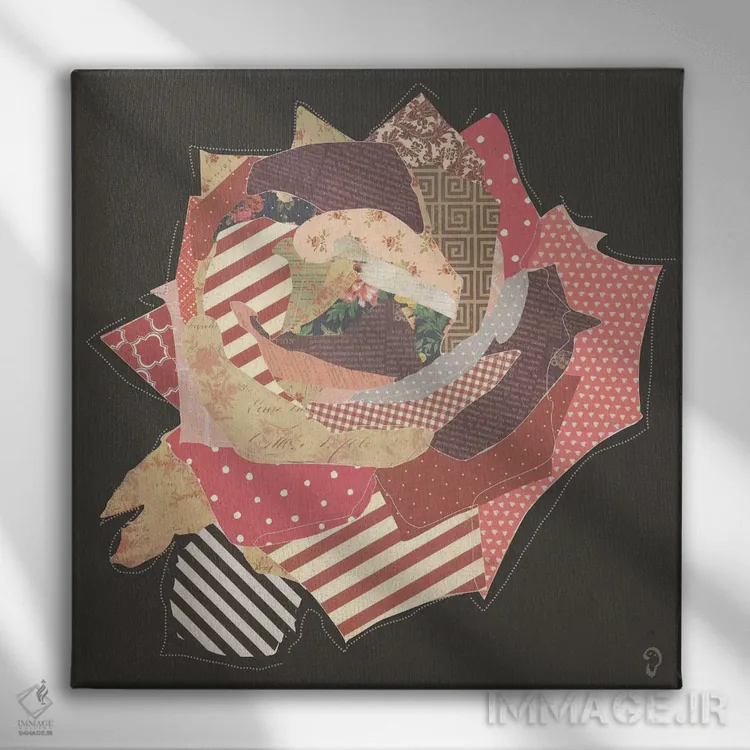 تابلو گل روی سیاه اثر ایمناتاکروک (هنرمند دیجیتال) - نمای روبهرو روی دیوار