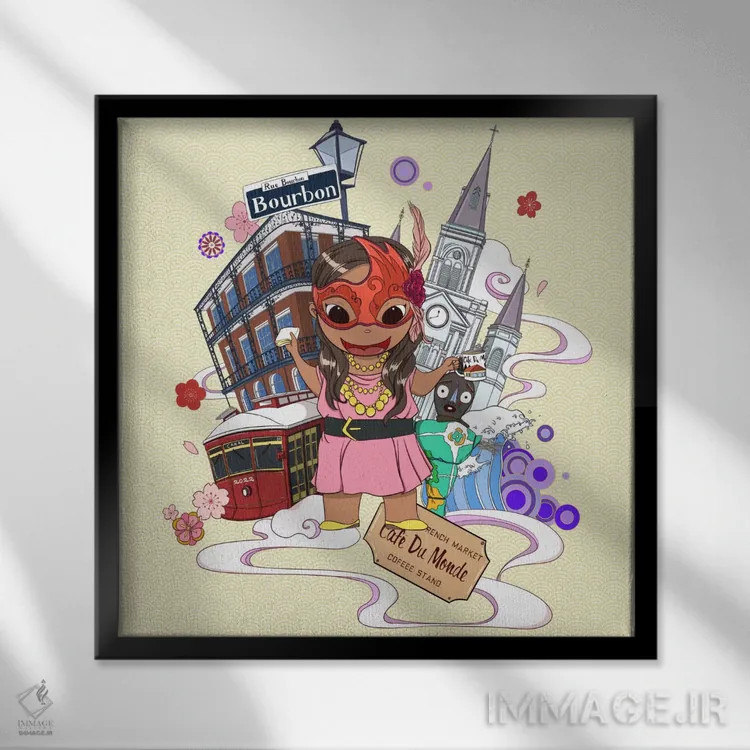 تابلو نیواورلئان اثر فایو بای فایو کالکتیو - نمای قابدار مشکی