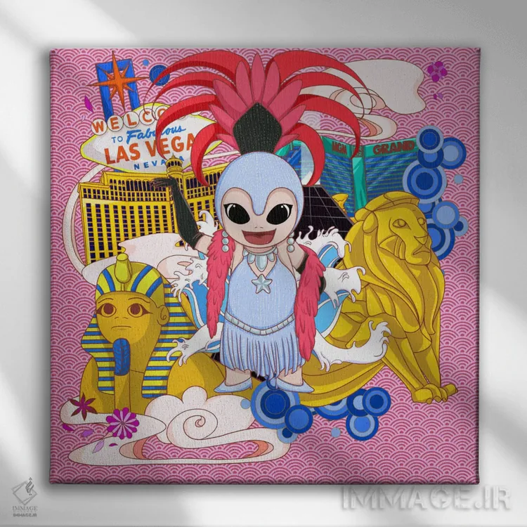 تابلو رنگهای وگاس اثر فایو بای فایو کالکتیو - نمای روبهرو روی دیوار