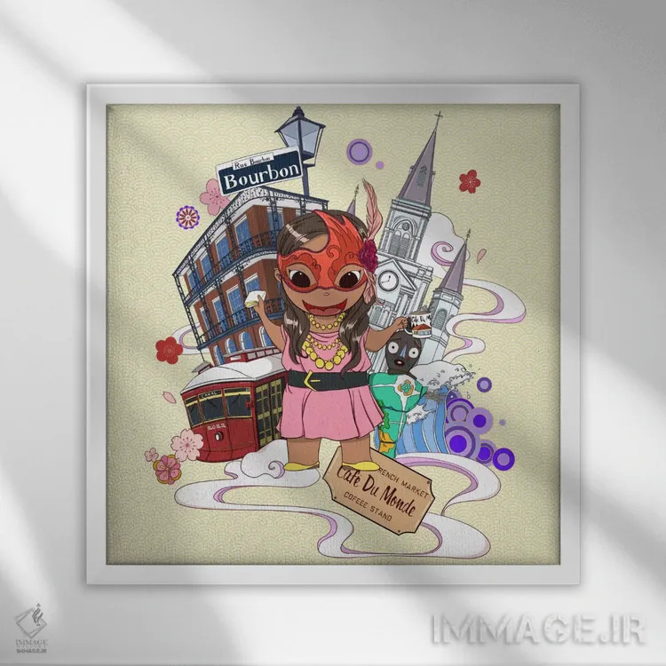 تابلو نیواورلئان اثر فایو بای فایو کالکتیو - نمای قابدار سفید