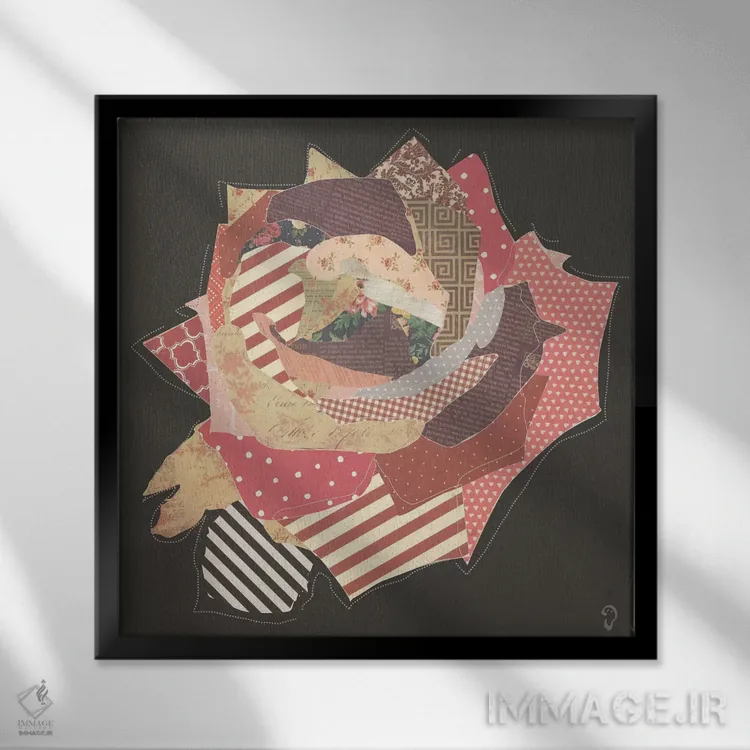 تابلو گل روی سیاه اثر ایمناتاکروک (هنرمند دیجیتال) - نمای قابدار مشکی