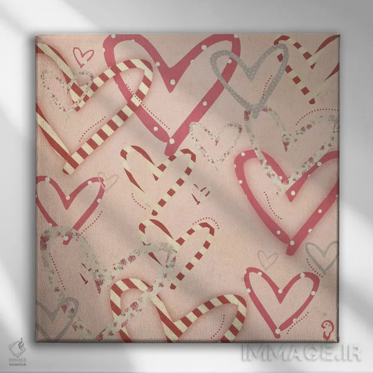 تابلو لوفوک روی صورتی (کلمه فرانسوی loufoque به معنی عجیب و غریب) اثر ایمناتاکروک (هنرمند دیجیتال) - نمای روبهرو روی دیوار