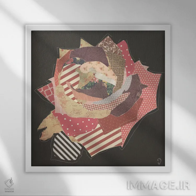 تابلو گل روی سیاه اثر ایمناتاکروک (هنرمند دیجیتال) - نمای قابدار سفید