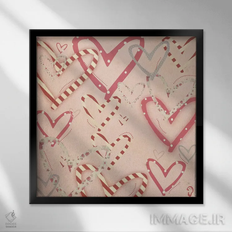 تابلو لوفوک روی صورتی (کلمه فرانسوی loufoque به معنی عجیب و غریب) اثر ایمناتاکروک (هنرمند دیجیتال) - نمای قابدار مشکی