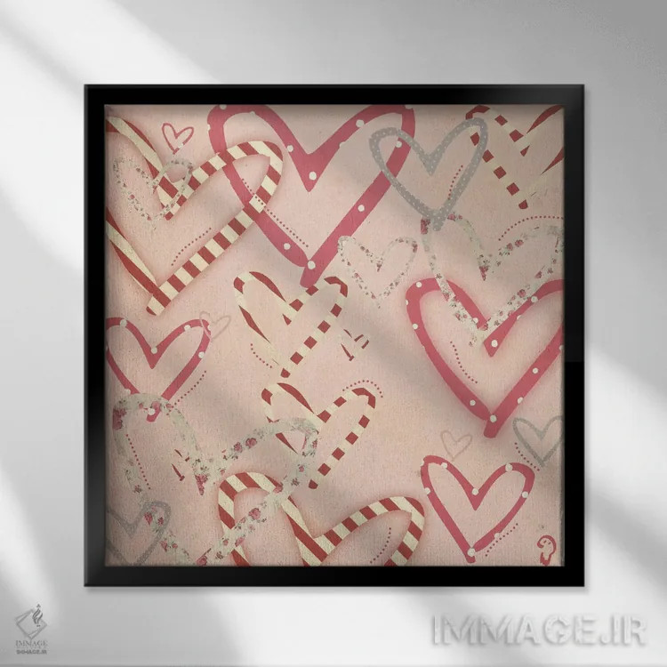 تابلو لوفوک روی صورتی (کلمه فرانسوی loufoque به معنی عجیب و غریب) اثر ایمناتاکروک (هنرمند دیجیتال) - نمای قابدار مشکی