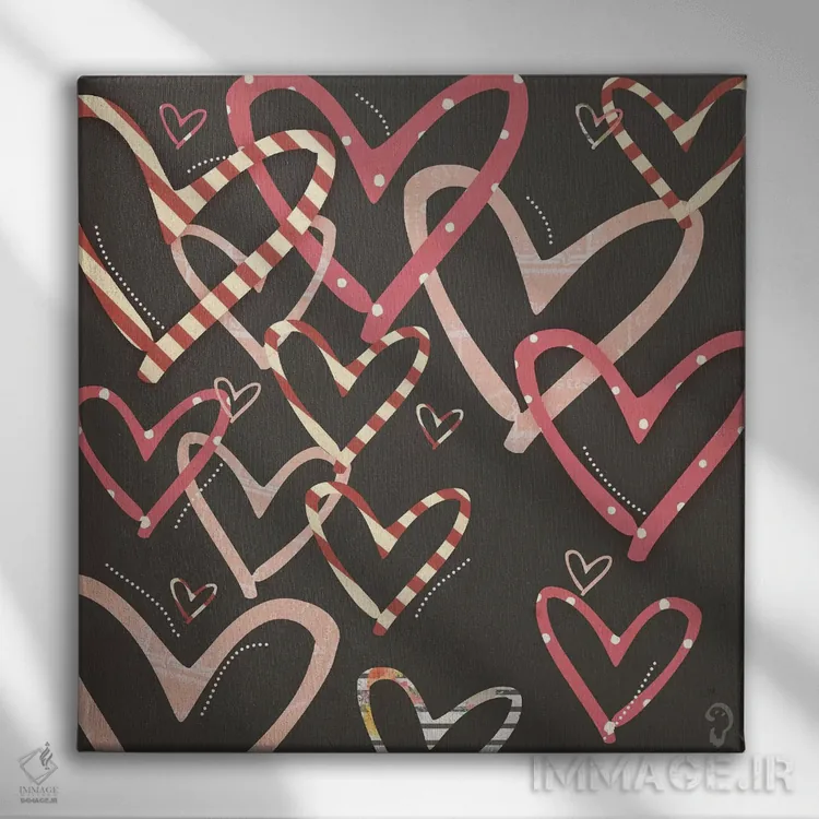 تابلو لوفوک روی سیاه (کلمه فرانسوی loufoque به معنی عجیب و غریب) اثر ایمناتاکروک (هنرمند دیجیتال) - نمای روبهرو روی دیوار