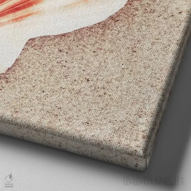 تابلو پوسته صدف اسکالوپ اثر کارولین کوکرن - نمای نزدیک بافت بوم