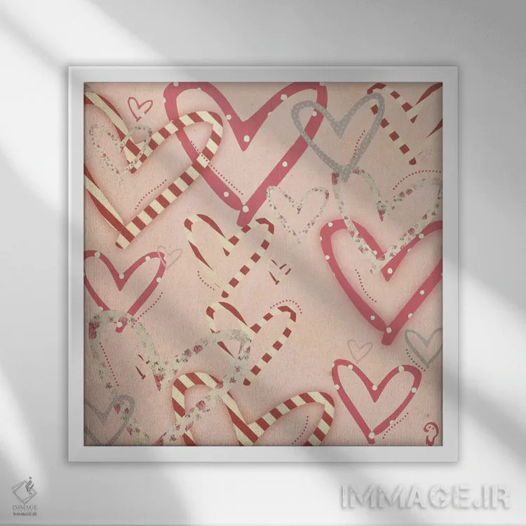 تابلو لوفوک روی صورتی (کلمه فرانسوی loufoque به معنی عجیب و غریب) اثر ایمناتاکروک (هنرمند دیجیتال) - نمای قابدار سفید