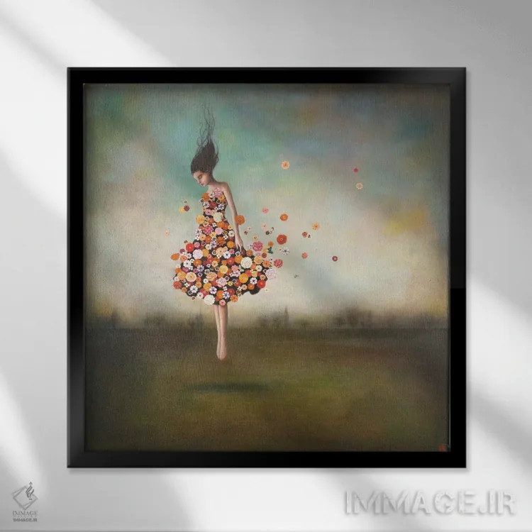 تابلو بینهایتی در حال شکوفه اثر دوی هوین - نمای قابدار مشکی