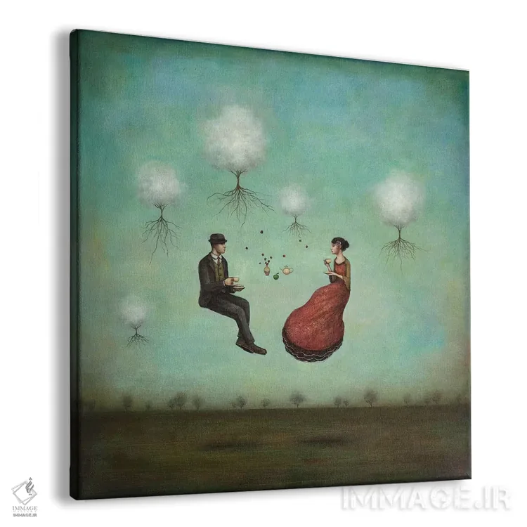 تابلو چای گرانشی برای دو نفر (بازی کلمات Tea و Gravity) اثر دوی هوین - نمای پرسپکتیو محصول