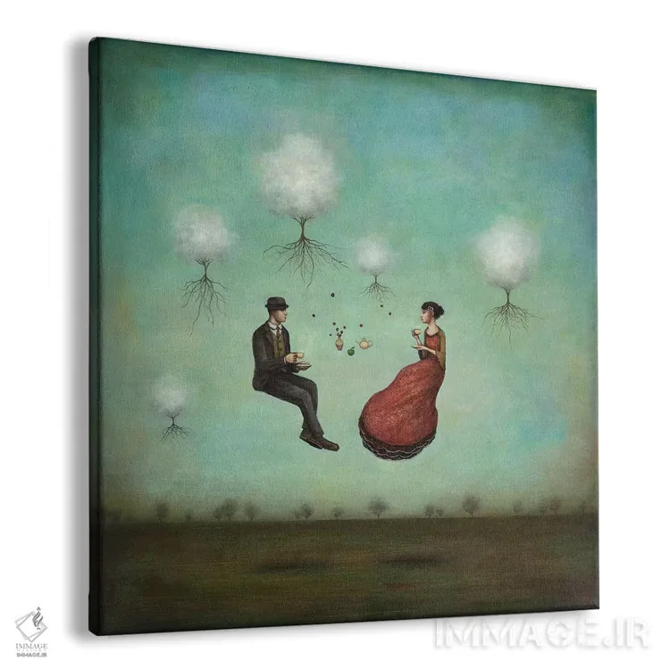 تابلو چای گرانشی برای دو نفر (بازی کلمات Tea و Gravity) اثر دوی هوین - نمای پرسپکتیو محصول