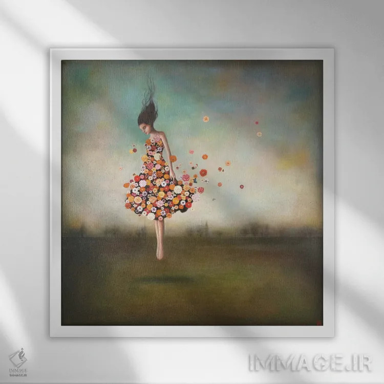 تابلو بینهایتی در حال شکوفه اثر دوی هوین - نمای قابدار سفید