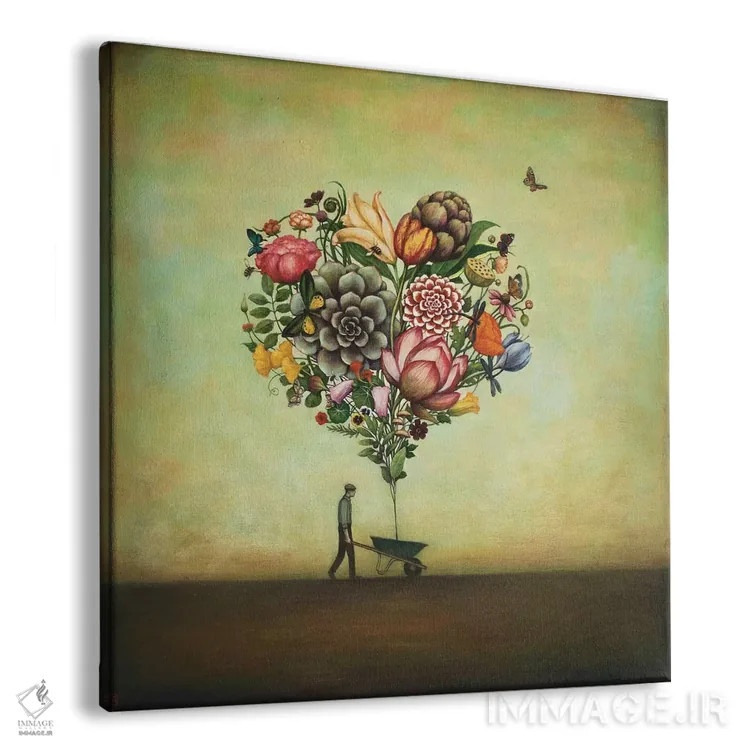 تابلو گیاهشناسی با قلب بزرگ اثر دوی هوین - نمای پرسپکتیو محصول