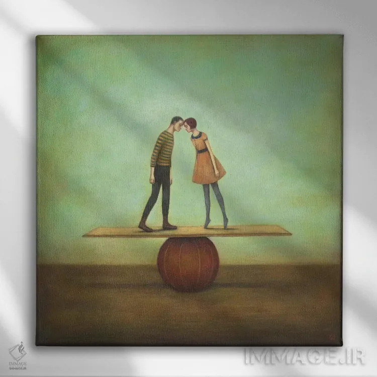 تابلو یافتن تعادل اثر دوی هوین - نمای روبهرو روی دیوار