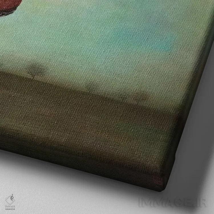 تابلو چای گرانشی برای دو نفر (بازی کلمات Tea و Gravity) اثر دوی هوین - نمای نزدیک بافت بوم