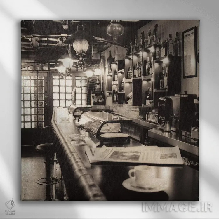 تابلو کافه پامپلونا اثر آلن بلاوشتاین - نمای روبهرو روی دیوار