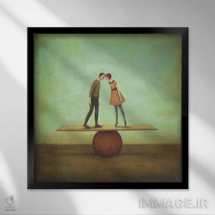 تابلو یافتن تعادل اثر دوی هوین - نمای قابدار مشکی