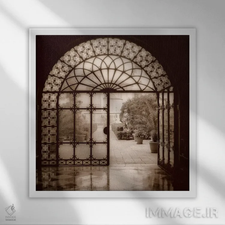 تابلو حیاط داخلی در ونیز اثر آلن بلاوشتاین - نمای قابدار سفید