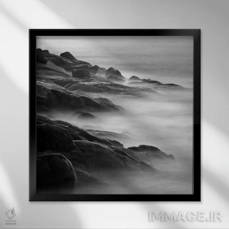 تابلو سنگها در مه شماره ۱ اثر فوتوآیانسی استودیو (استودیو عکاسی) - نمای قابدار مشکی